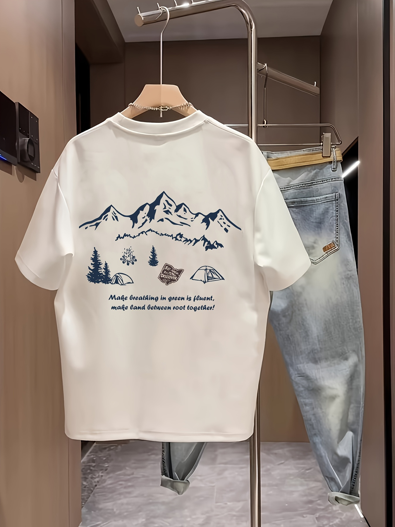 Outdoor Adventure Quotes - Men's 100% Cotton Casual Short Sleeve
