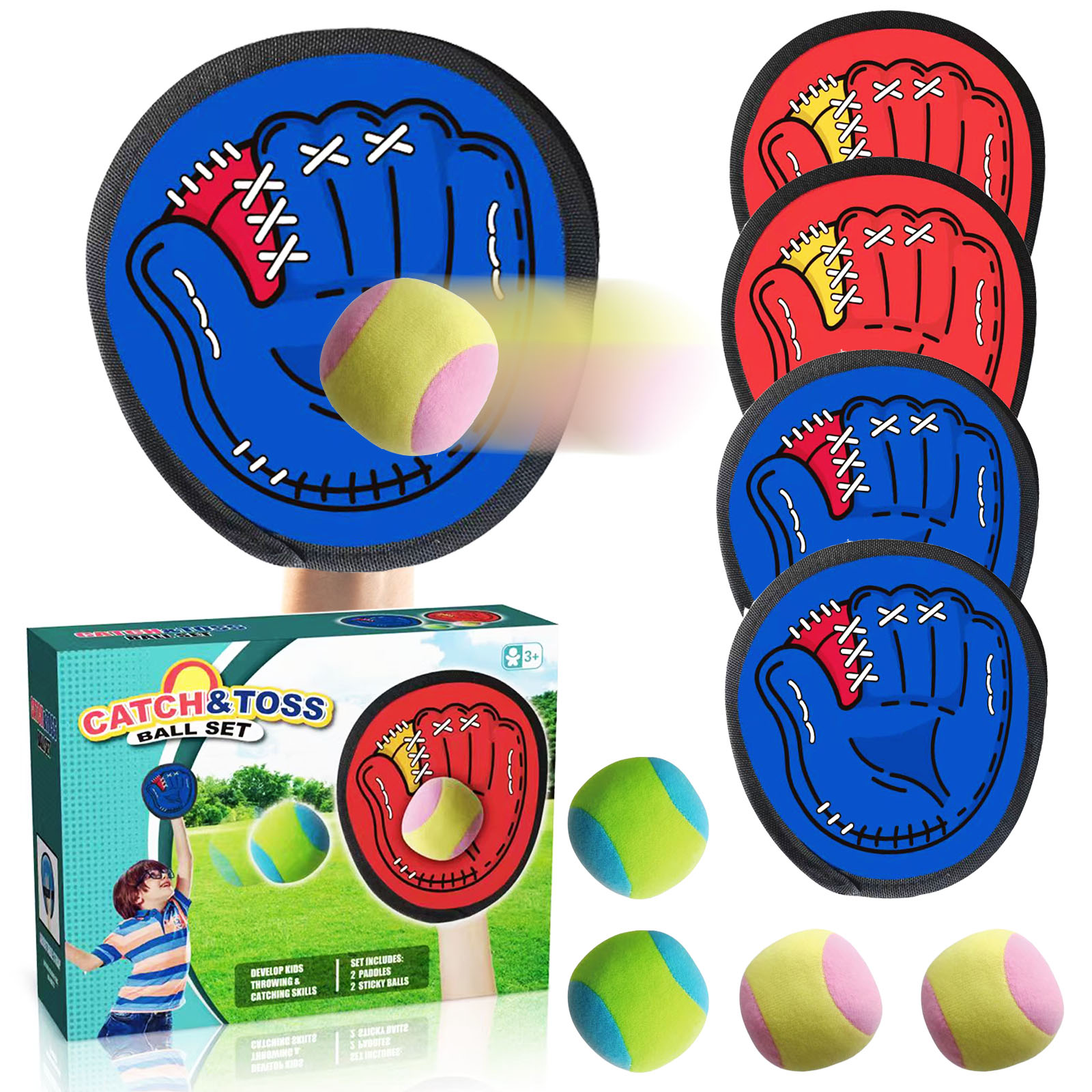 Outdoor Adventure Game - 4Set Kids Sucker Sticky Ball Toy