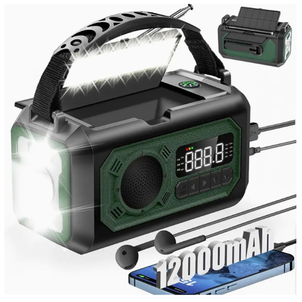 12000mAh Weather Radio AM/FM/N - Emergency Radio Solar recension och pris
