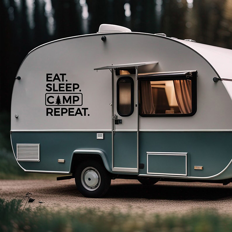 Eat Sleep Camp Repeat Decal fo - Outdoor Adventure Quotes recension och pris