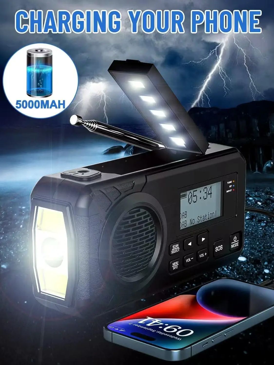 DAB/DAB+/FM Digital Radio with - Emergency Radio Solar recension och pris