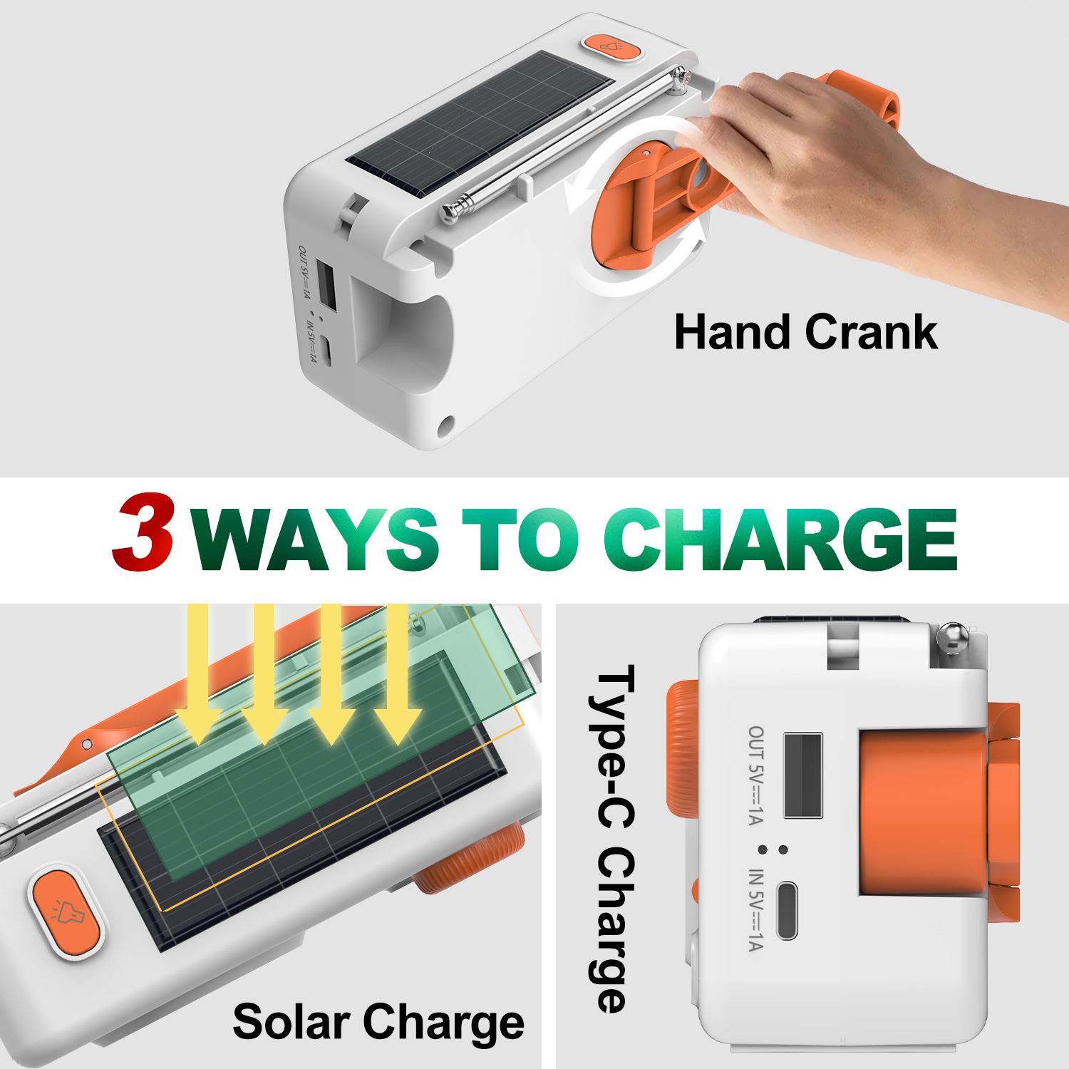 Mini Portable FM Radio Wireles - Emergency Radio Solar recension och pris