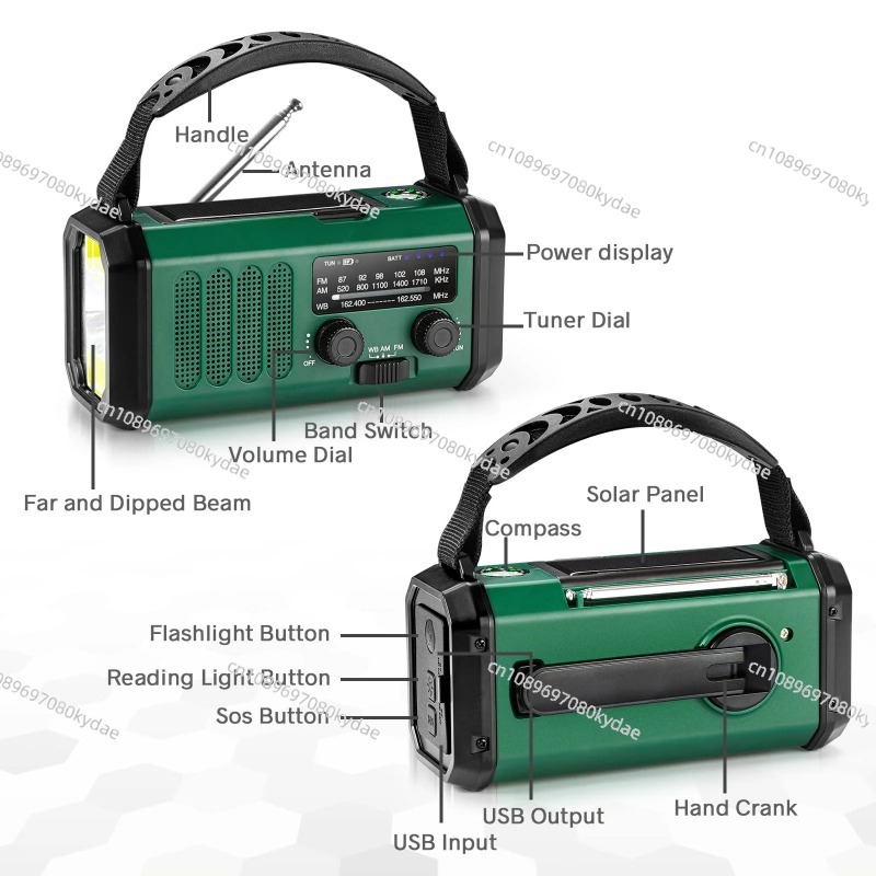 10000/20000mAh Battery Emergen - Emergency Radio Solar recension och pris