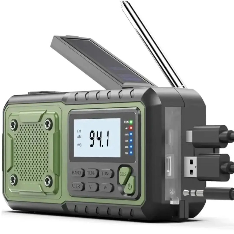 4000mAh Solar Hand Crank Emerg - Emergency Radio Solar recension och pris