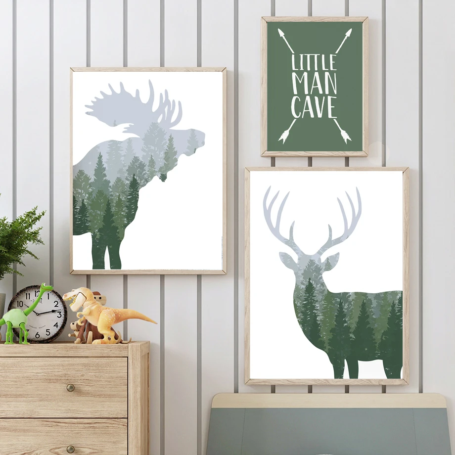 Green Woodland Deer Bear Moose - Outdoor Adventure Quotes recension och pris